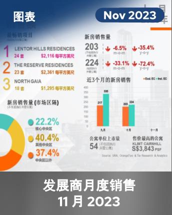 Monthly Developers Sales Nov 2023 Infographic (Chinese Version)